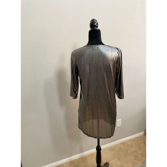 Boohoo Metallic Shirt Dress SZ 8 - Picture 4 of 5